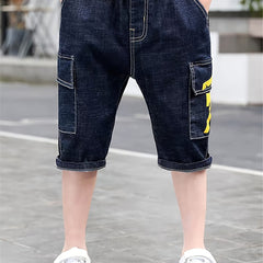Boys Letter Print Denim Shorts Kids Summer Clothes