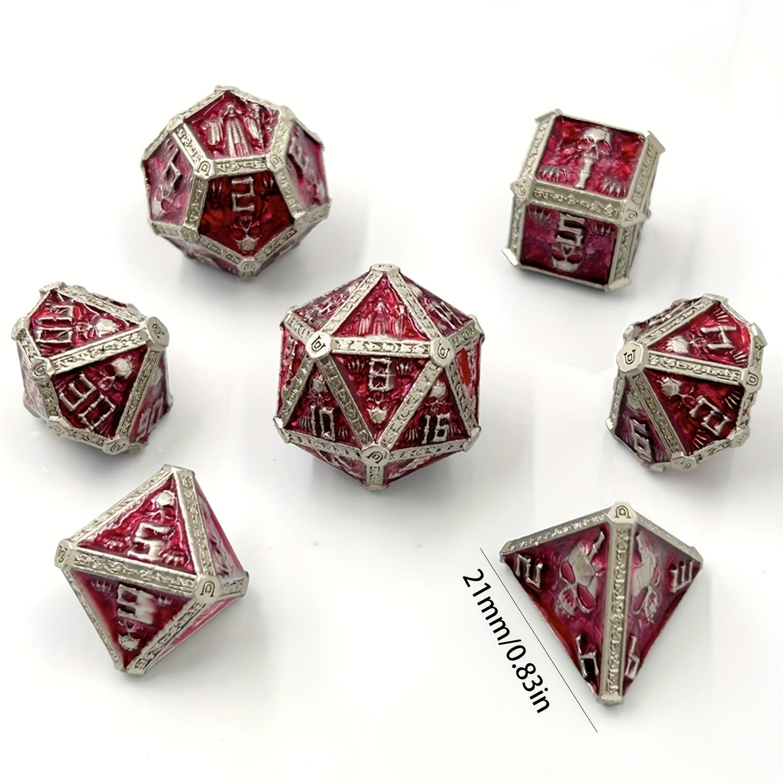 7pcs Wizard Metal Solid Dice sided Dice Outdoor Board Game Entertainment