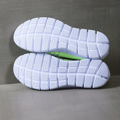 Metallic Chain Decor Slip-On Lightweight Flying Woven Shoes