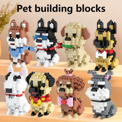 DIY Dog Building Blocks Toy Puppy Model Desktop Decoration Gift for Children