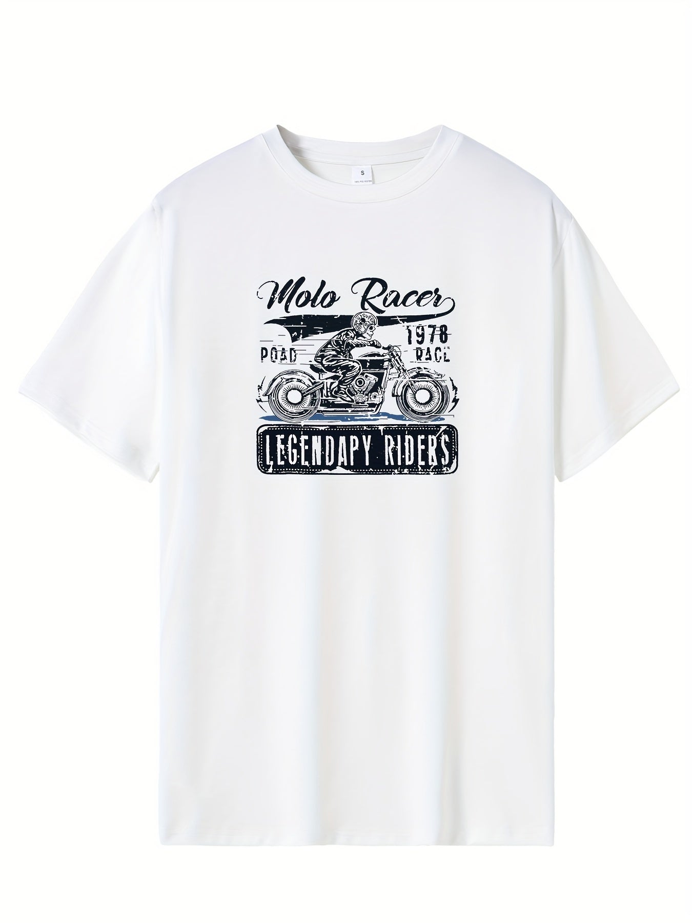 Men's Casual Letter Print Sports T-shirt Round Neck Tee Shirt
