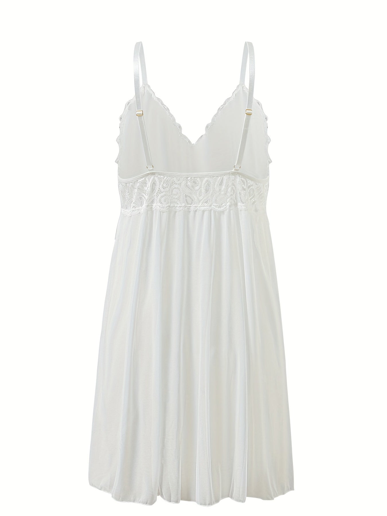 Floral Jacquard Lace V Neck Cami Dress