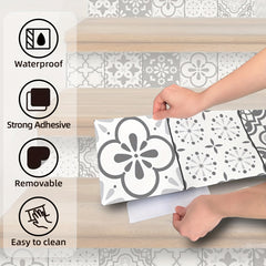 Moroccan Pattern Stair Sticker Self-adhesive Waterproof Wall Sticker