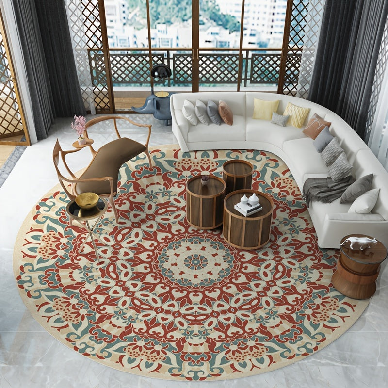Bohemian Moroccan Round Fluffy Area Rug for Living Room Bedroom