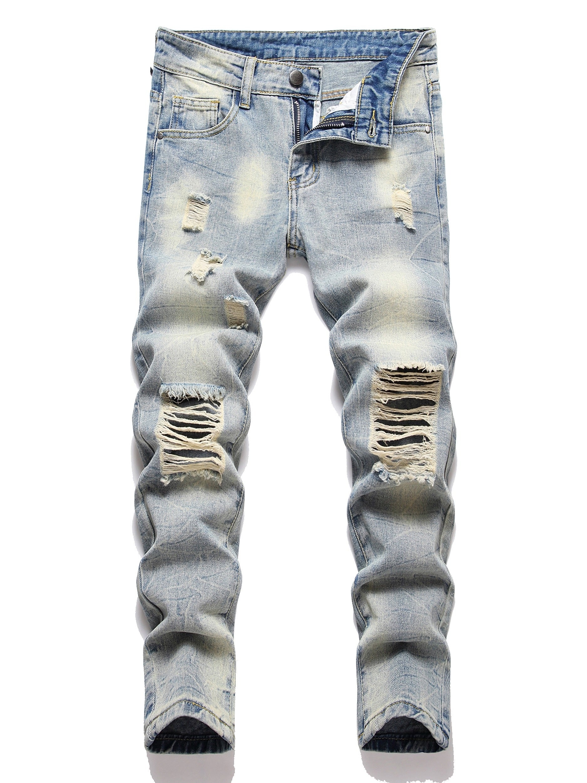 Boys Ripped Denim Jeans Long Pants Casual Kids Clothes