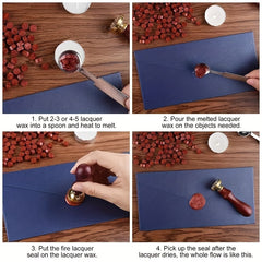210pcs Wine Red Seal Wax Beads Canned Wax Pellets Fire Lacquer Sealing Wax Envel