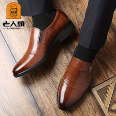 LAORENTOU Men's Slip On Formal Shoes Wear resistant Non Slip Smart Casual Shoes