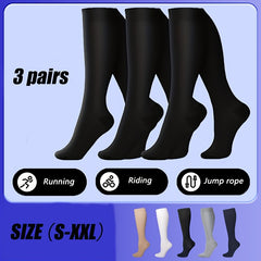 3 Pairs Copper Compression Socks - Improve Circulation & Reduce Swelling