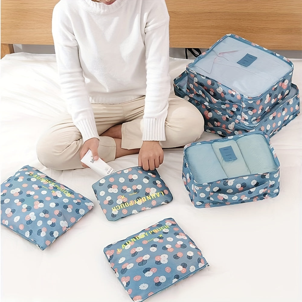 6pcs Lightweight Packing Cubes Set for Suitcase Clothing Underwear Shoes Storage