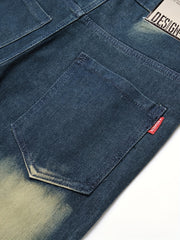 Slim Fit Tassel Decoration Jeans Men's Casual Street Style Denim Pants