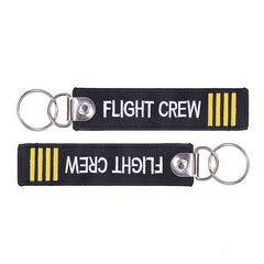 Embroidery FLIGHT CREW Key Chain Set for Men - Aviation Gift