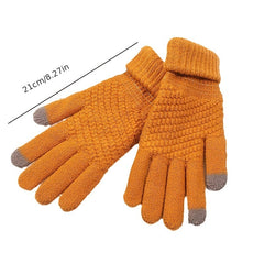 Winter Warm Stretch Knit Gloves Men Women Touch Screen Wool Mittens