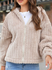 Women's Winter Thermal Coat Solid Long Sleeve Jacket