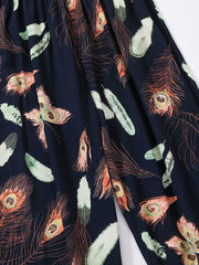 Kids Floral Print Casual Leg Pants