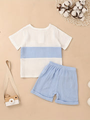 Colorful T-shirt & Shorts Set for Toddler Boys