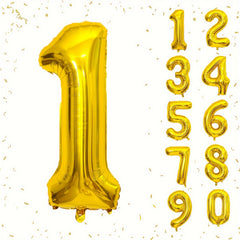 Gold Number Balloon Birthday Decoration
