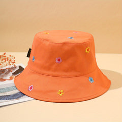 Y2K Flower Embroidery Bucket Hat for Women