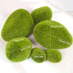 6pcs False Moss Green Stone Bonsai Decoration