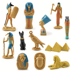 12-Piece Egyptian Pyramid Lion Face Mummy Box Toy Set