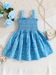 Baby Girls Heart Graphic Print Shirred Cami Dress