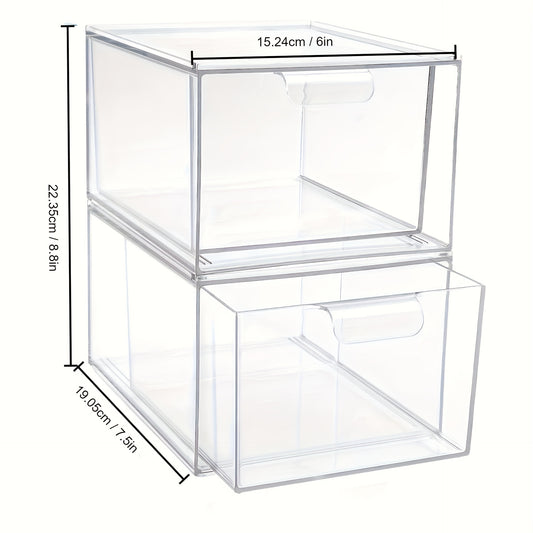 Clear Makeup Organizer Stackable Cosmetic Display Case Under Cabinet Organizers