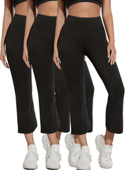 3 Pcs Set Straight Micro Flared Yoga Pants Casual Comfortable Sports Pants