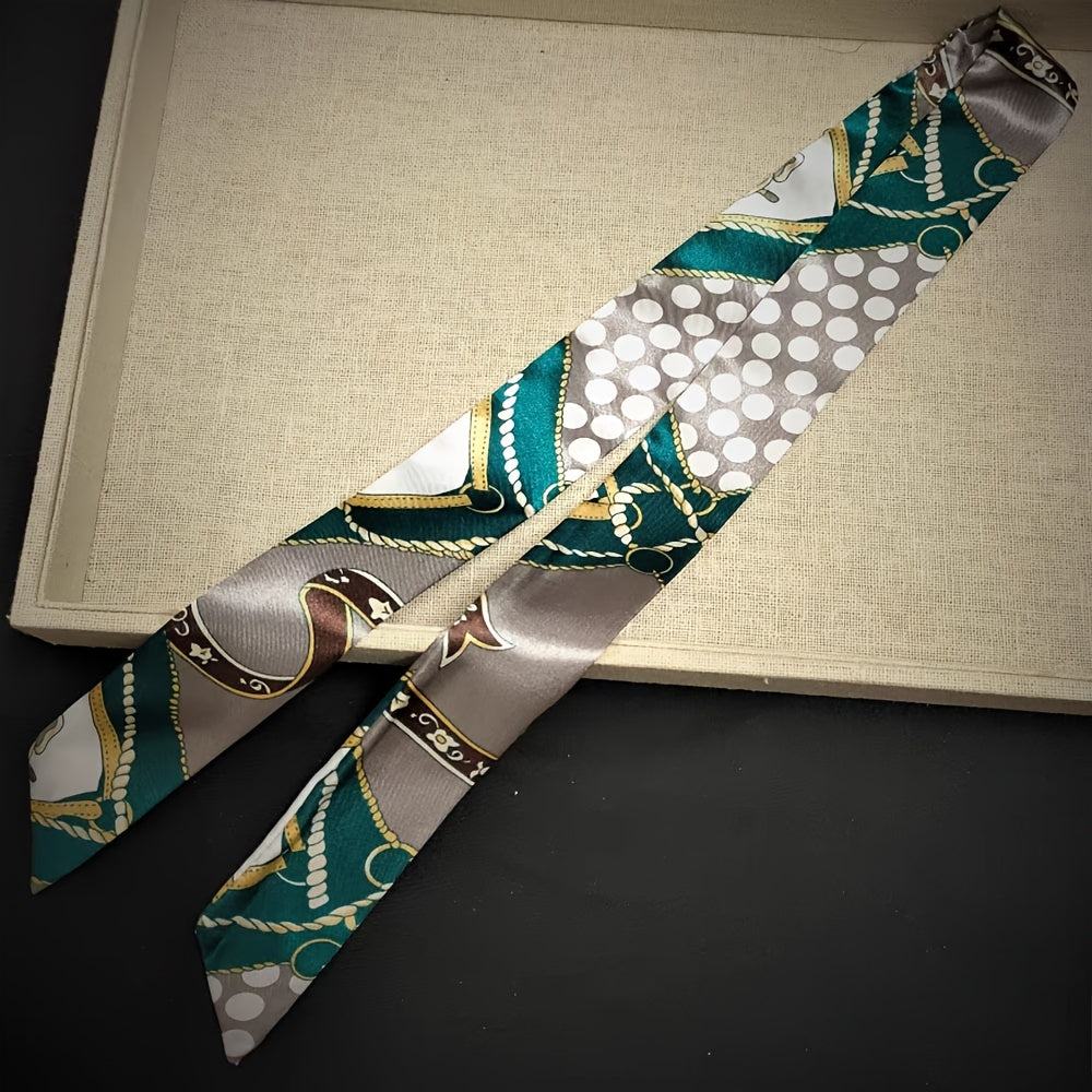 3pcs Green Ribbon Neckerchief Hair Tie Set
