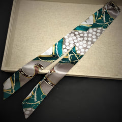 3pcs Green Ribbon Neckerchief Hair Tie Set