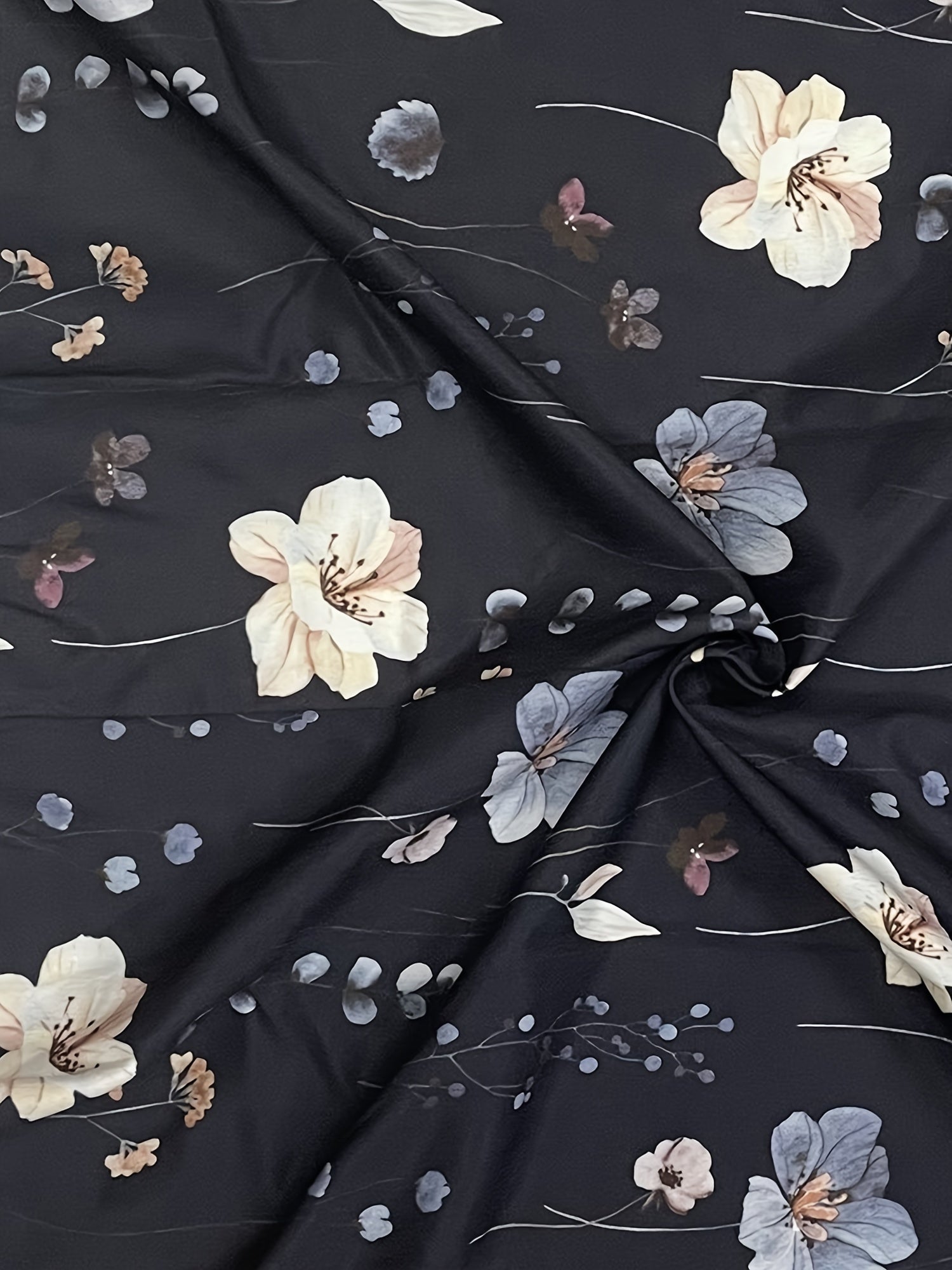 Plus Floral Print V-Neck Blouse