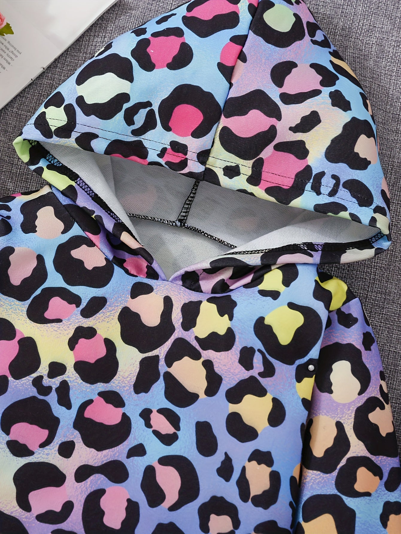 Luminous Gradient Leopard Print Hooded Sweatshirt for Party