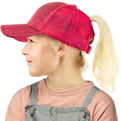 Kids Mesh Breathable Baseball Cap Adjustable Sun Screen Hat for Outdoor Hiking