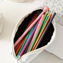 Large Capacity Pencil Case Zippered Pen School Supplies Storage Bag