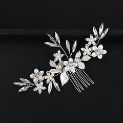 Crystal Bride Wedding Hair Comb with Pearl Bridal Side Combs