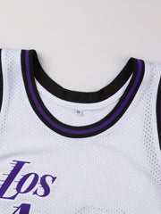 Mens LA 24 City Edition Embroidery Basketball Jersey Retro Mesh