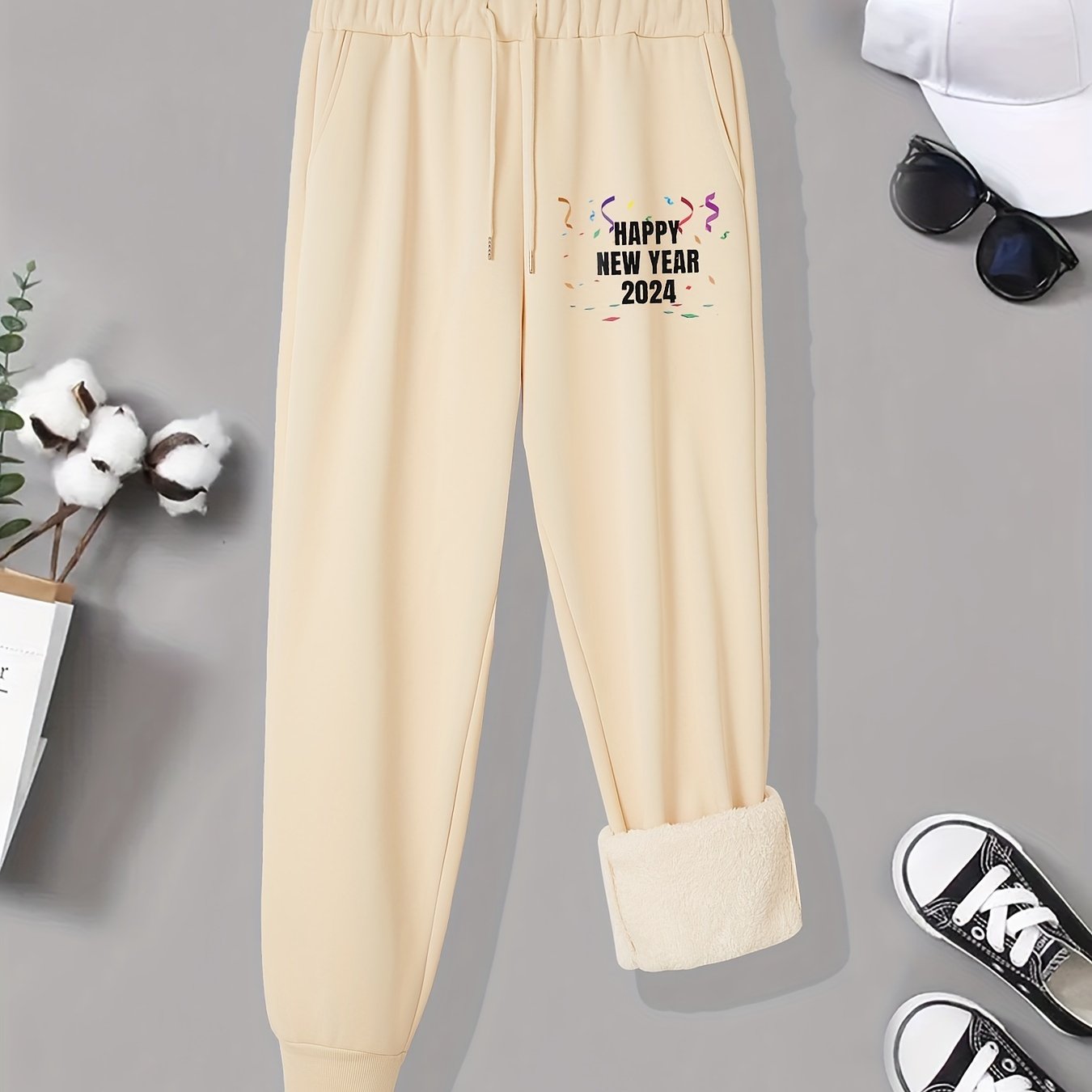 Women's Sporty Plus Size Fleece Joggers