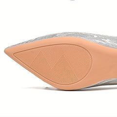 Glitter Stiletto Heels Pointed Toe Wedding Shoes