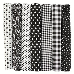 7pcs Patchwork Cloth Set Cotton Floral Plaid Polka Dot Fabric Diy Cotton Cloth