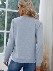 Rugby In Hand Print Round Neck Sweater American Football Loose Long Sleeve Pullo