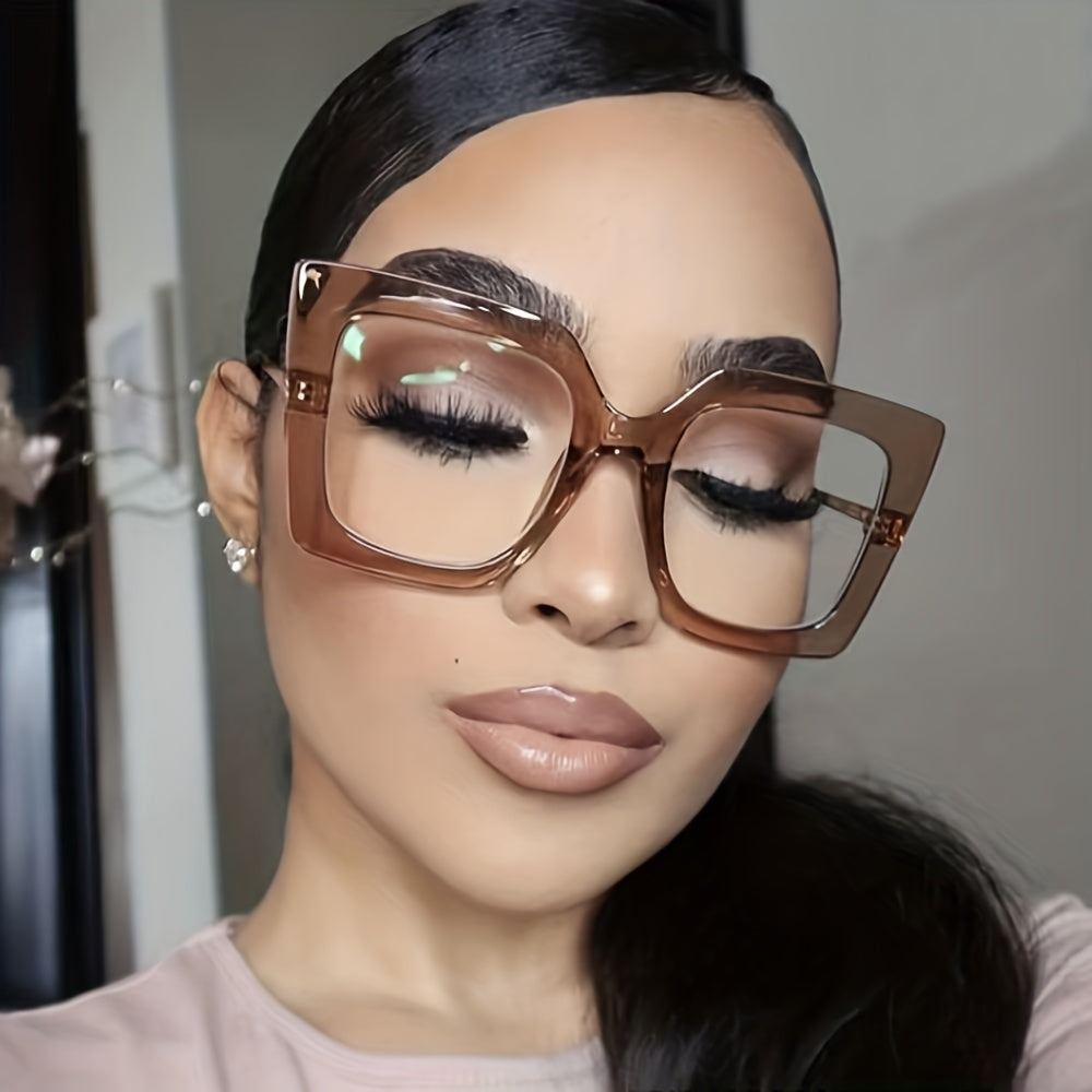 Women Oversized Square Cat Eye Glasses Vintage Retro Eyeglasses