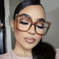 Women Oversized Square Cat Eye Glasses Vintage Retro Eyeglasses