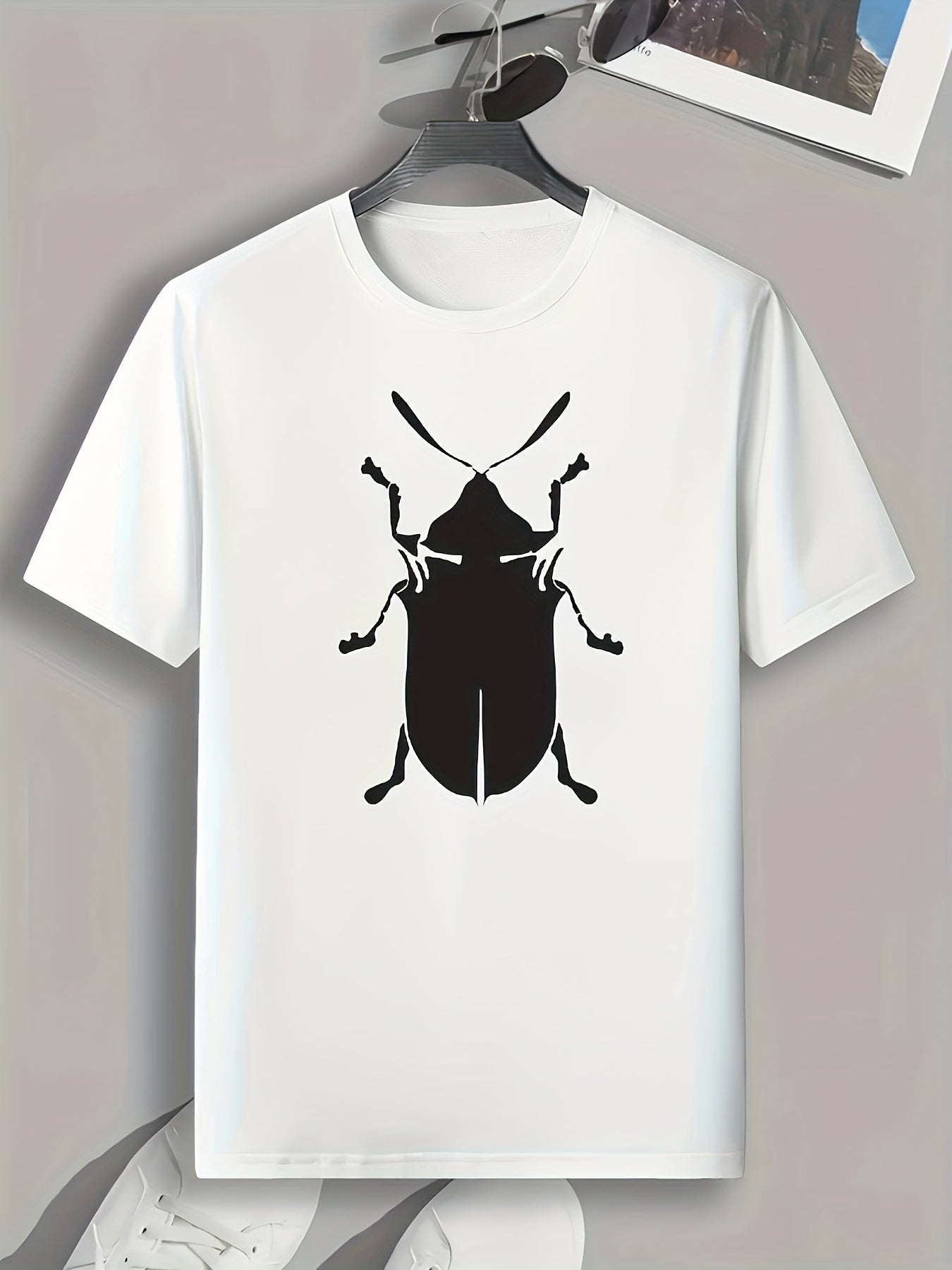 Insect Pattern Print Men's Sports T-shirt for Fitness Activities