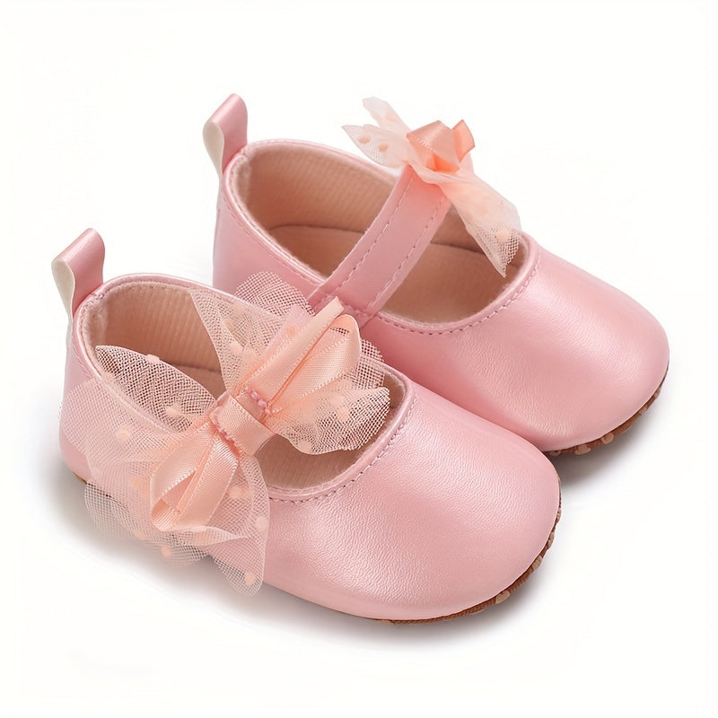 Bowknot High Heel Shoes For Baby Girls Lightweight Non Slip Soft Bottom Dress