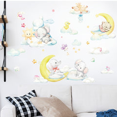 Moon Baby Elephant Bear Wall Stickers