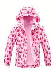 Girls Gradient Tie Dye Hooded Jacket for Spring Fall Winter