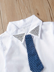 Baby Boy Tuxedo Suit Shirt Waistcoat Tie Pants Formal Outfit