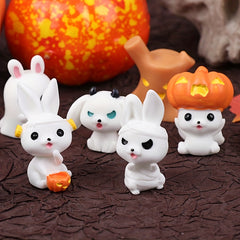 8pcs Halloween Mini Ornaments Rabbit Ghost Cat Dollhouse Toy