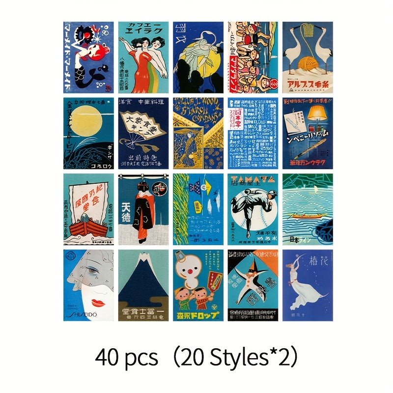 40pcs Japanese Style Stickers Pack DIY Scrapbooking Crafts