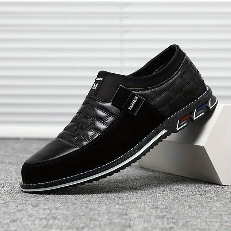 Men's Smart Casual Slip-On Dress Shoes with Stitching Detail