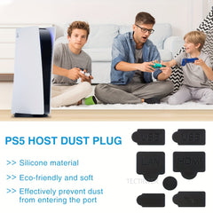 7pcs Silicone Dust Plugs Set for Game Console USB Interface