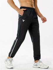 Stretch Elastic Waist Joggers Zipper Pockets Men s Pants Gym Workout